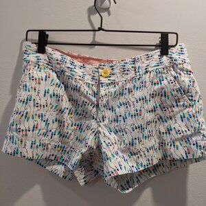 Lily Pulitzer Womens 3" Shorts White with Bouy Print Size  4